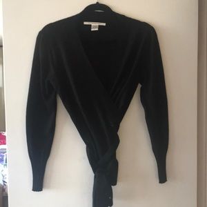 Diane vonFurstenberg Black wrap sweater
